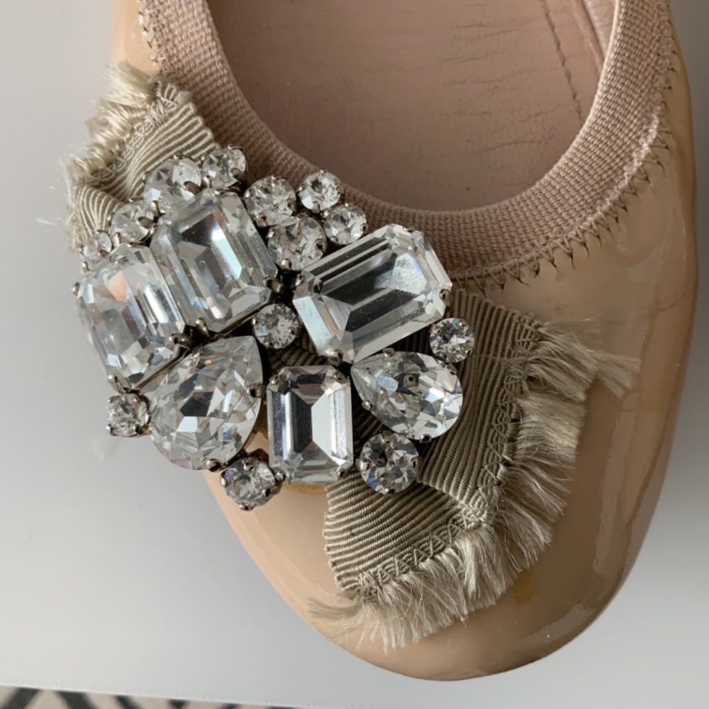 Miu Miu patent leather Ballet flats in Nude Color